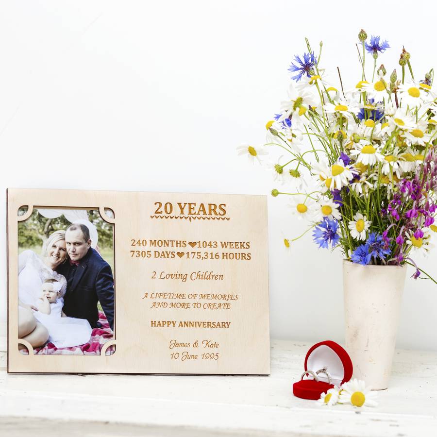 20th Wedding Anniversary Personalised Photo Frame | Picture frames Home Accessories Picture frames