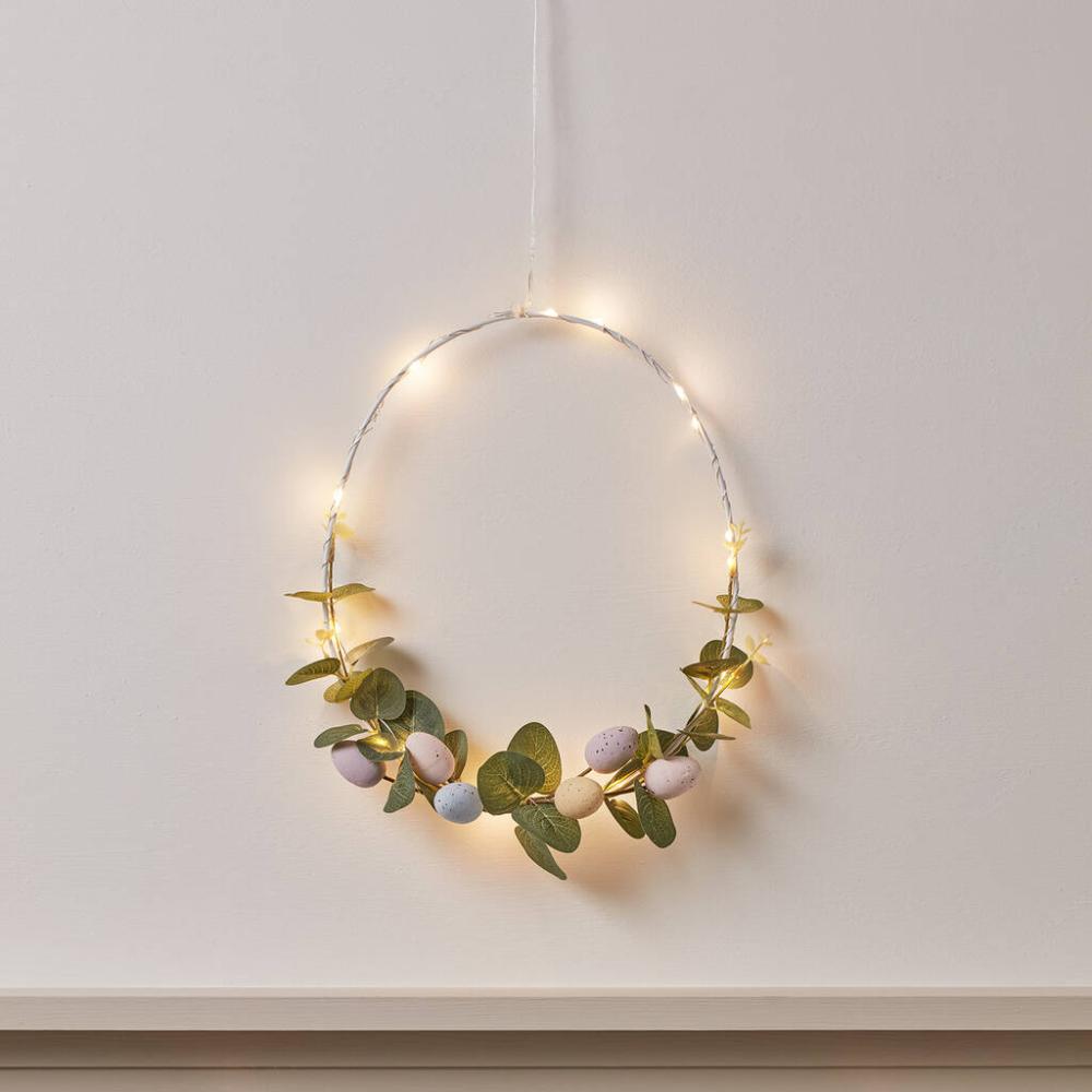 30cm LED Wire Frame Easter Egg Wreath Decoration | Floral wreaths Floral wreaths Floral wreaths