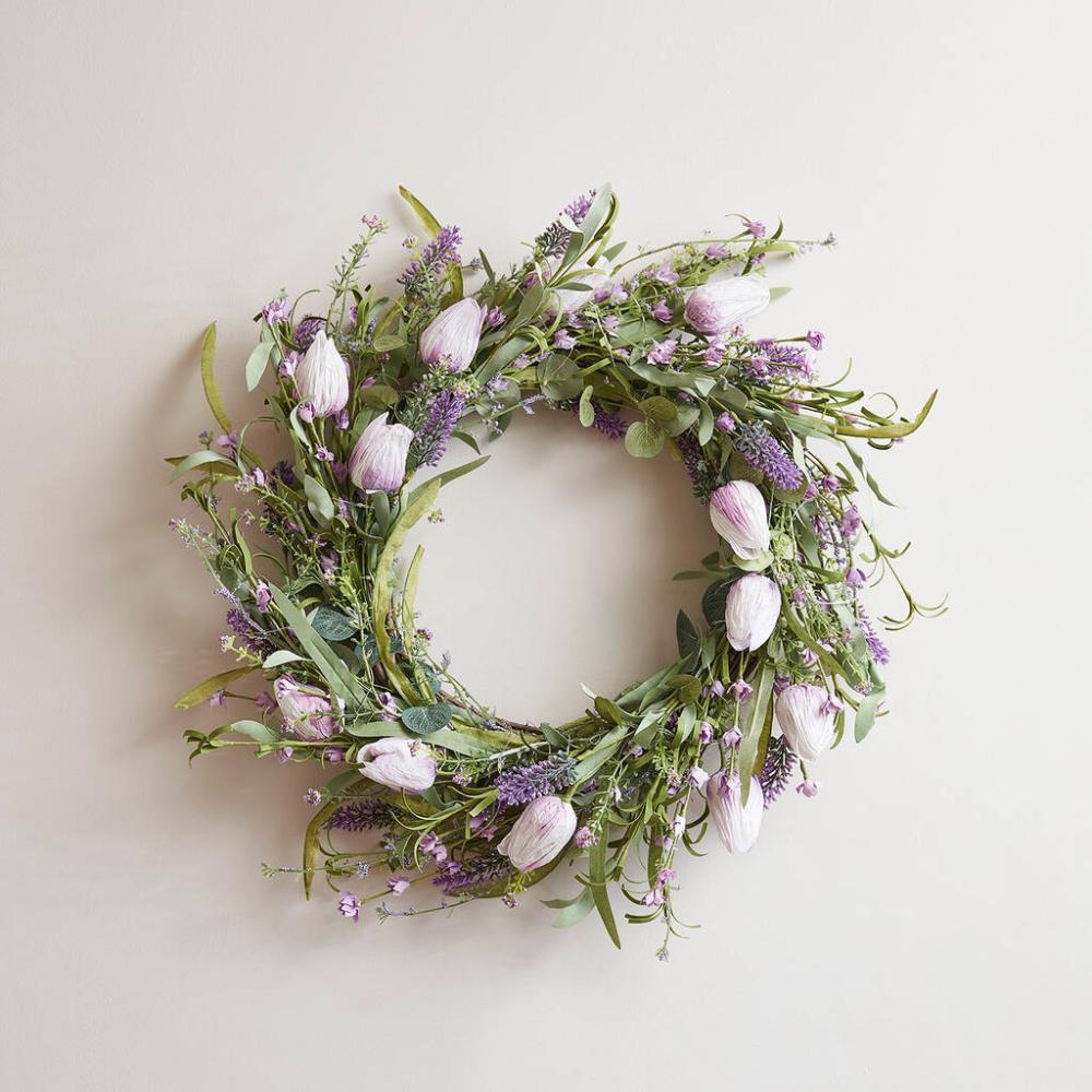 50cm Tulip And Lavender Flower Spring Wreath | Floral wreaths Floral wreaths Floral wreaths