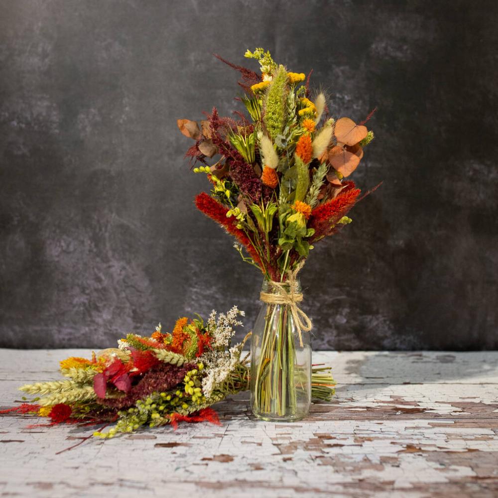 Autumn Dried Flowers In A Mini Milk Bottle | Dried flowers Dried flowers Dried flowers