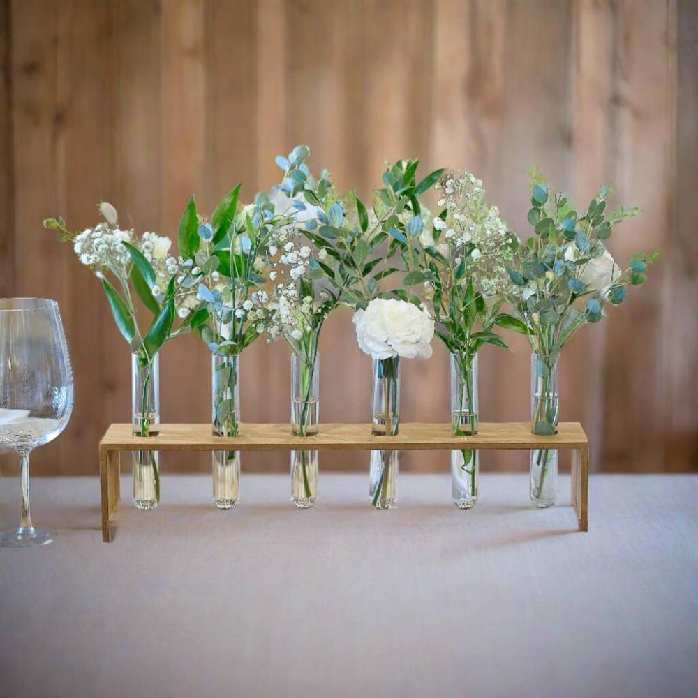 Barn Wedding Centrepiece Wooden Tray With Six Vases | Vases Home Accessories Vases