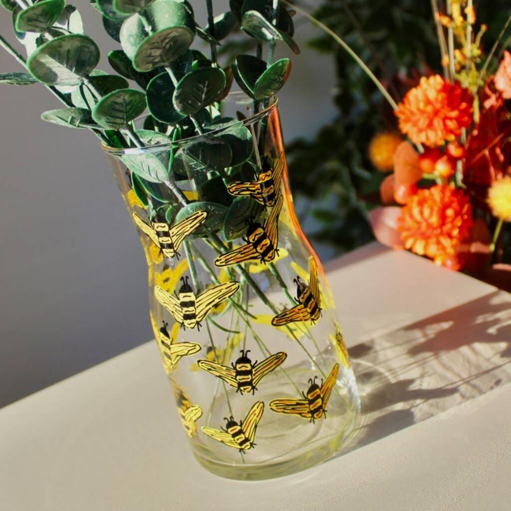 Bumble Bee Painted Small Vase | Vases Home Accessories Vases