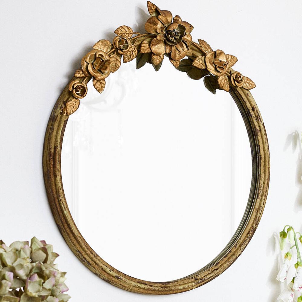 Canova Floral Gold Round Mirror | Mirrors Home Accessories Mirrors