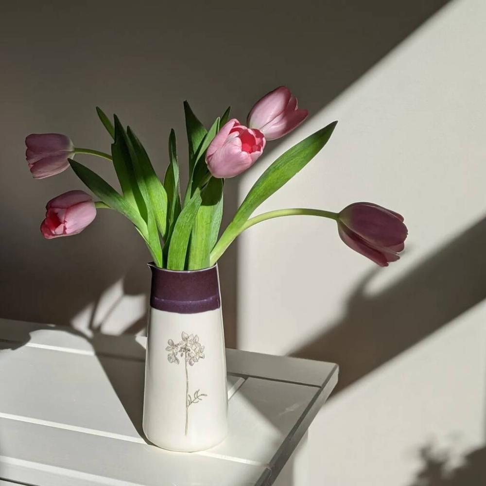 Ceramic Jug Vase Purple Cuckoo Flower | Vases Home Accessories Vases