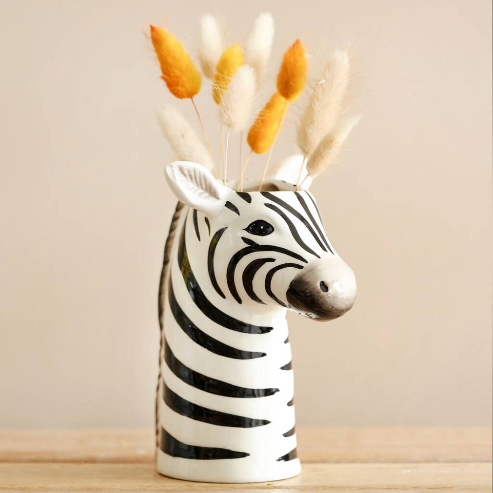 Ceramic Zebra Head Vase, H17cm | Vases Home Accessories Vases