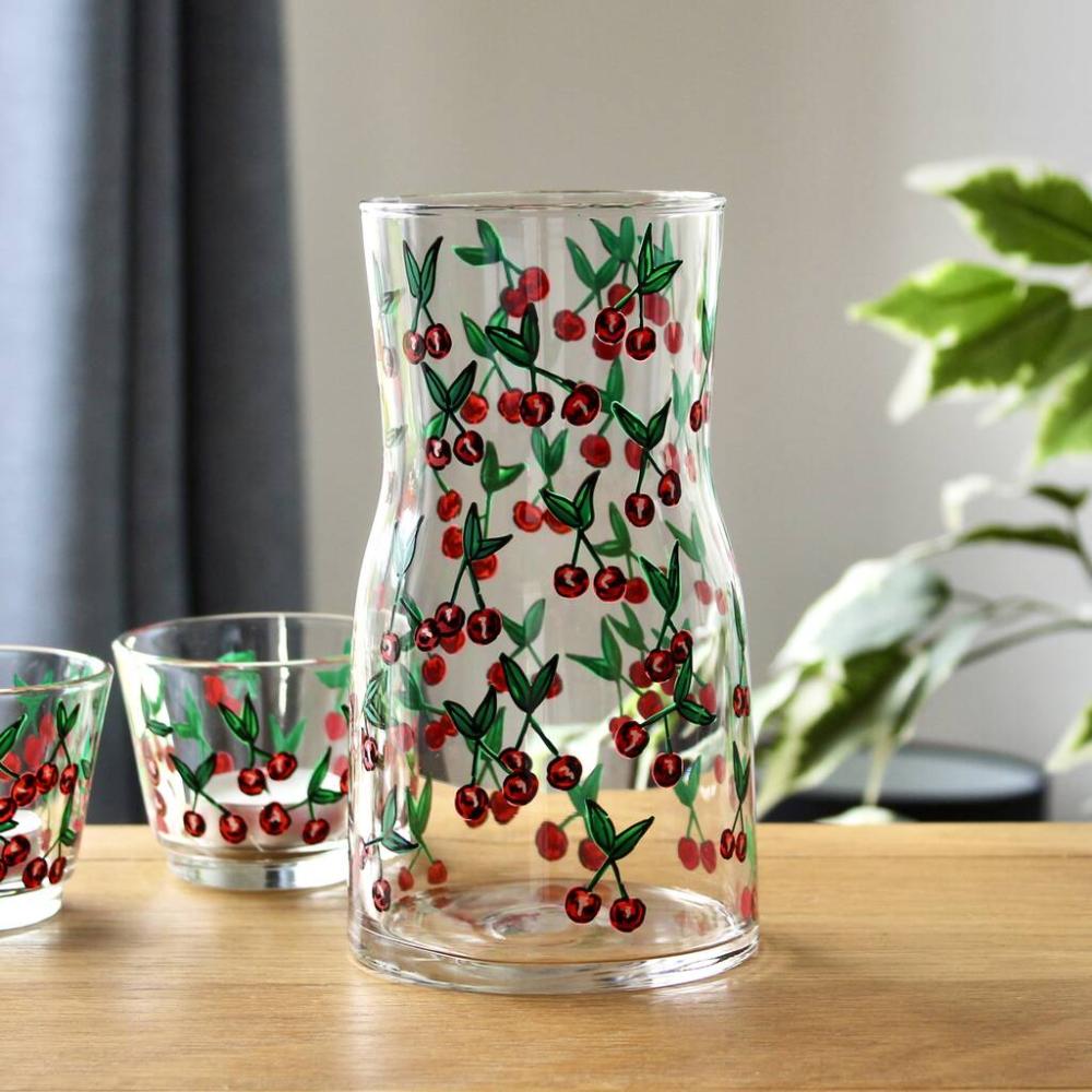 Cherry Hand Painted Small Glass Vase | Vases Home Accessories Vases