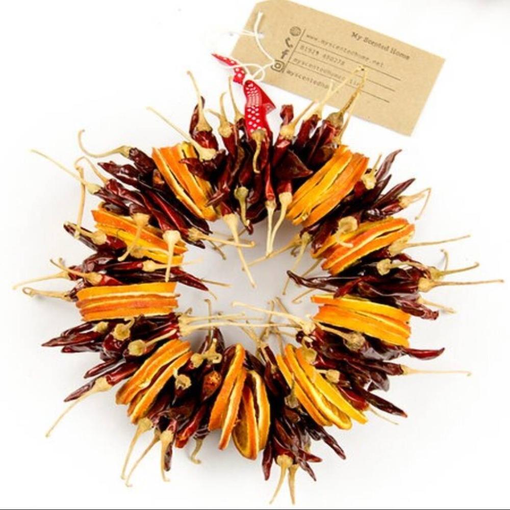 Chilli And Orange Hanging Wreath | Floral wreaths Floral wreaths Floral wreaths