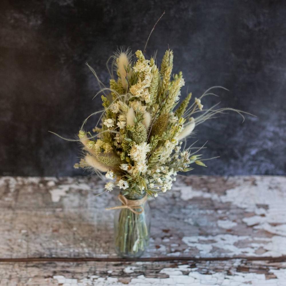 Dried Flower Mini Milk Bottle In Natural Neutrals | Dried flowers Dried flowers Dried flowers