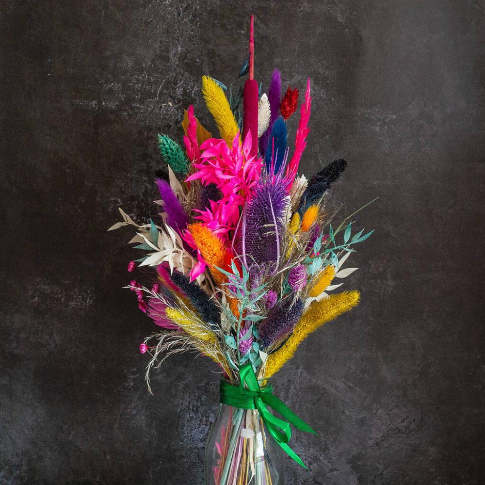 Dried Flower Mini Milk Bottle In Neon Colours | Dried flowers Dried flowers Dried flowers