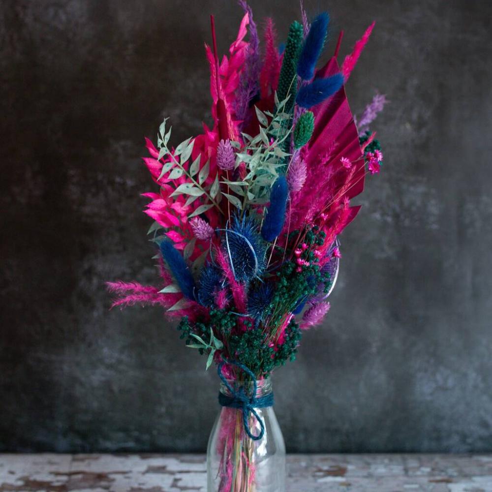 Dried Flower Mini Milk Bottle In Vibrant Colours | Dried flowers Dried flowers Dried flowers