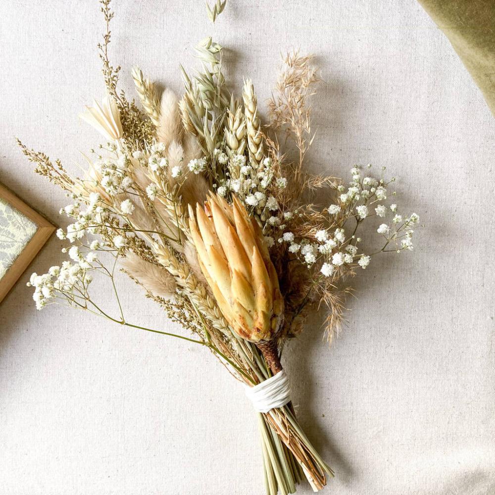 Dried Flower Posy With Protea And Gypsophila | Dried flowers Dried flowers Dried flowers