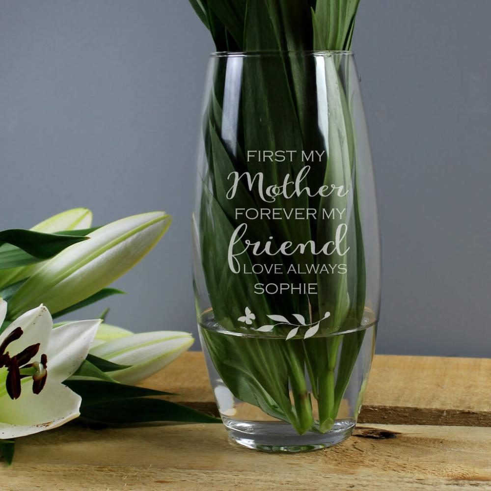 First My Mother, Forever My Friend’ Personalised Vase | Vases Home Accessories Vases