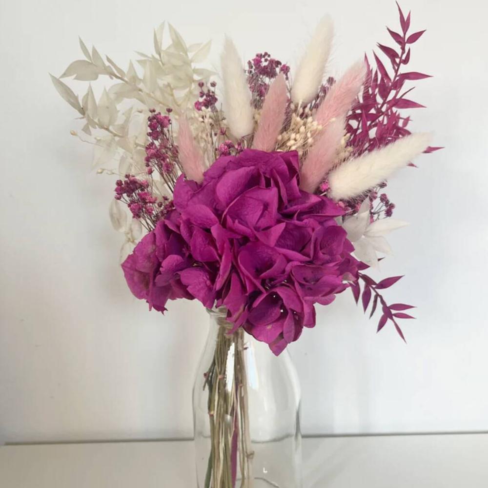 Fuchsia Hydrangea Dried Flower Posy With Jar | Dried flowers Dried flowers Dried flowers