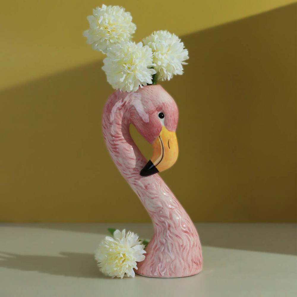 G Decor Graceful Tropics Ceramic Flamingo Vase | Vases Home Accessories Vases