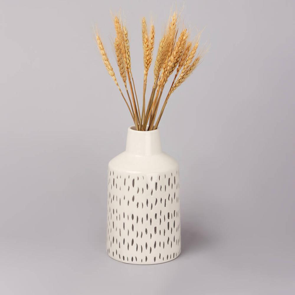 G Decor Spotted Cream Ceramic Vase | Vases Home Accessories Vases