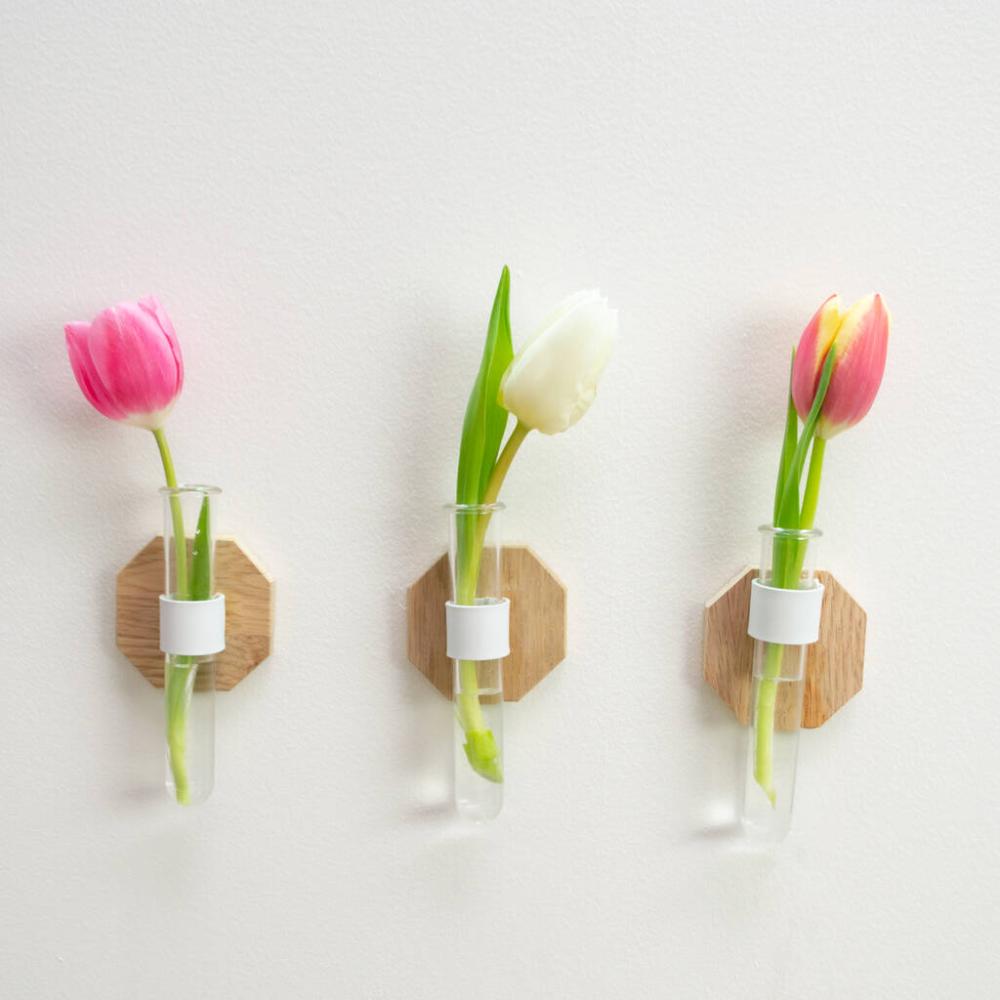 Geometric Oak Magnetic Or Wall Bud Vase | Vases Home Accessories Vases