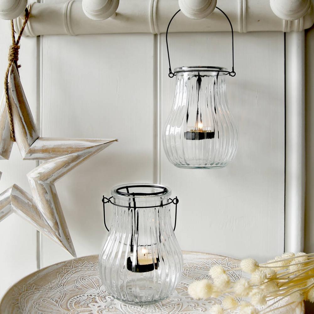 Glass Hanging Tealight Lantern | Vases Home Accessories Vases