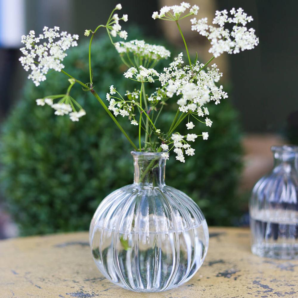 Globe Shaped Fluted Glass Bottle | Vases Home Accessories Vases