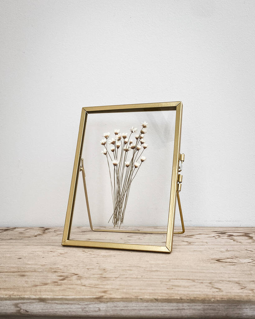 Gold Antique Pressed Flower Frame: Natural Daisies | Dried flowers Dried flowers Dried flowers