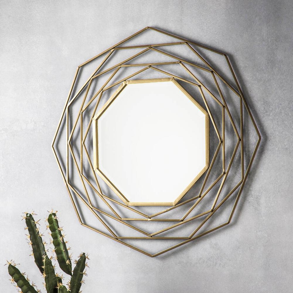 Gold Octagonal Wall Mirror | Mirrors Home Accessories Mirrors