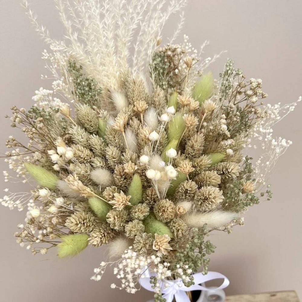 Green Dried Flower Bouquet With Gypsophila | Dried flowers Dried flowers Dried flowers