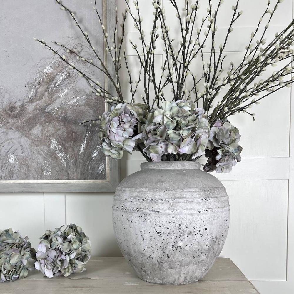 Grey Distressed Stone Effect Urn Vase | Vases Home Accessories Vases