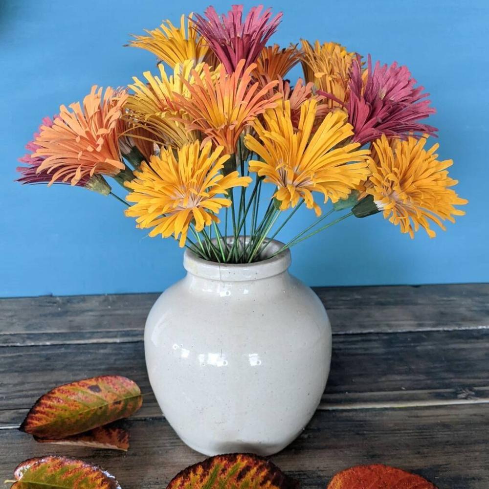 Hand Whittled Wooden Autumn Flower Display | Dried flowers Dried flowers Dried flowers