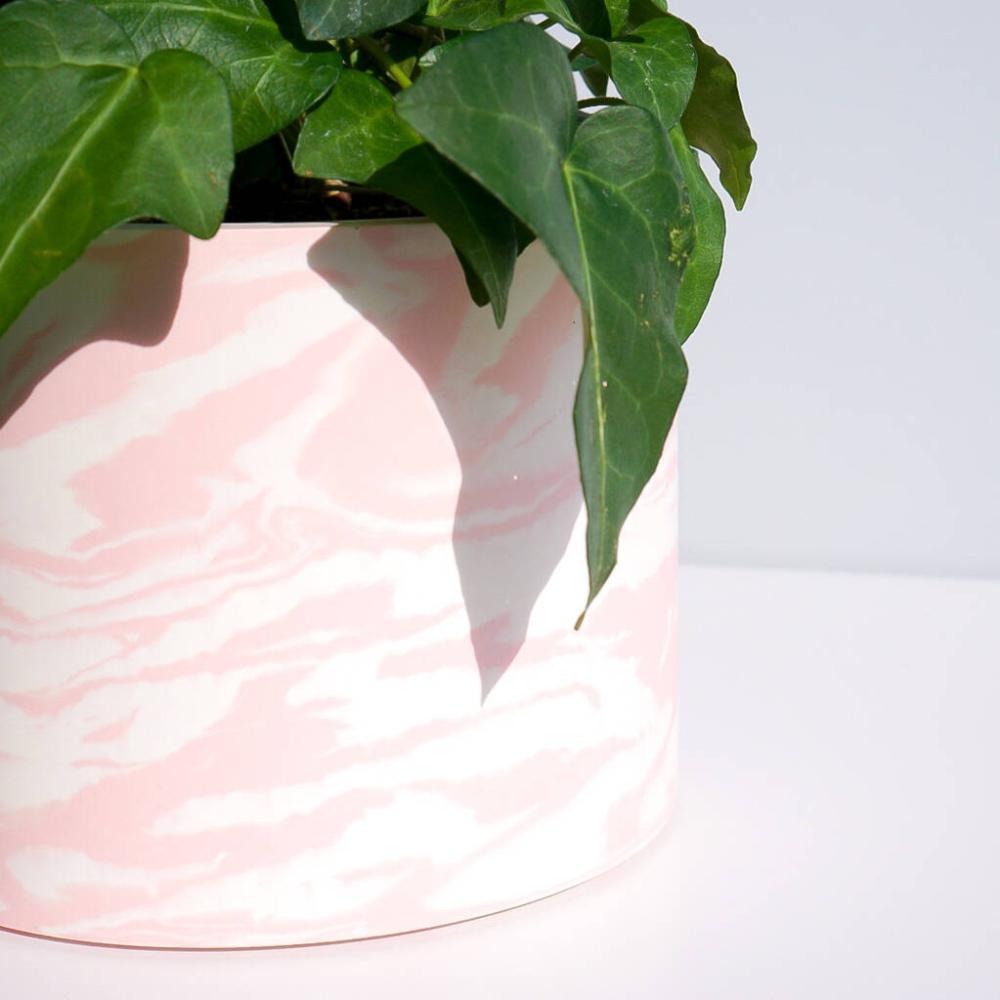 Handmade Pink And White Marble Plant Pot | Vases Home Accessories Vases