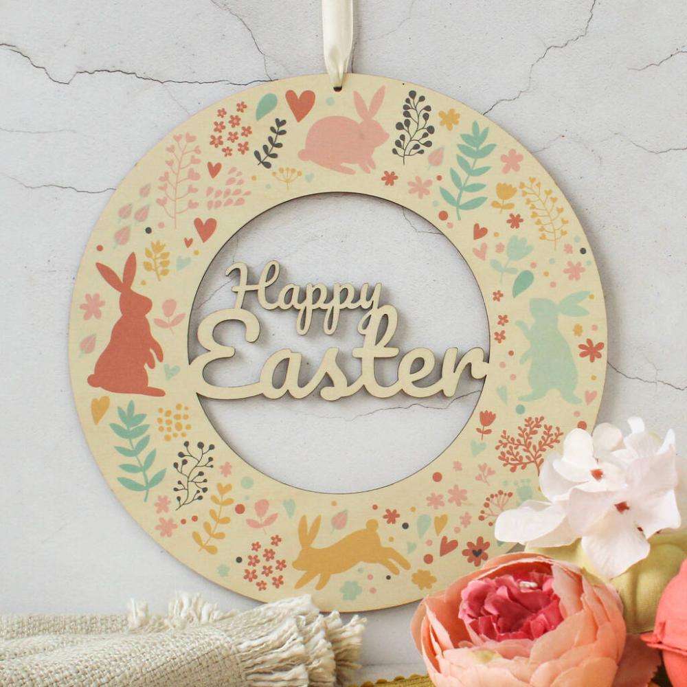 Happy Easter Wreath, Cream | Floral wreaths Floral wreaths Floral wreaths