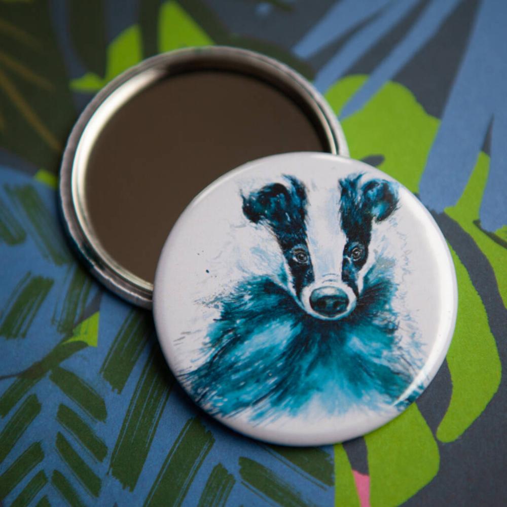 Inky Badger Compact Pocket Mirror | Mirrors Home Accessories Mirrors