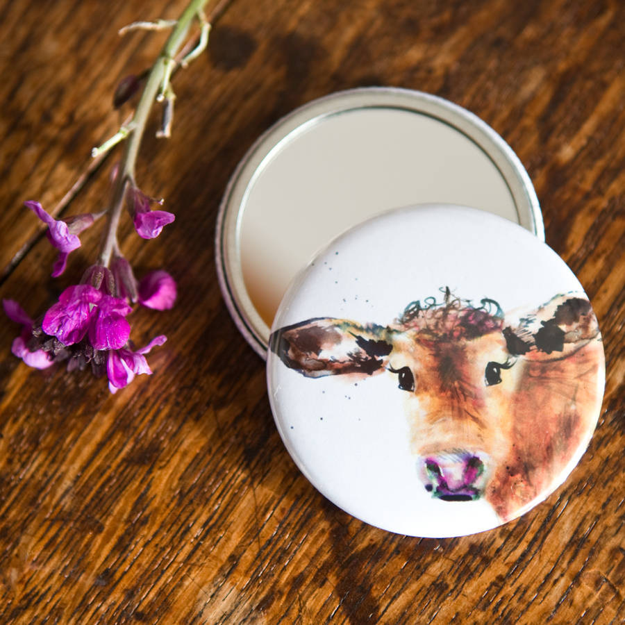 Inky Cow Pocket Compact Mirror | Mirrors Home Accessories Mirrors