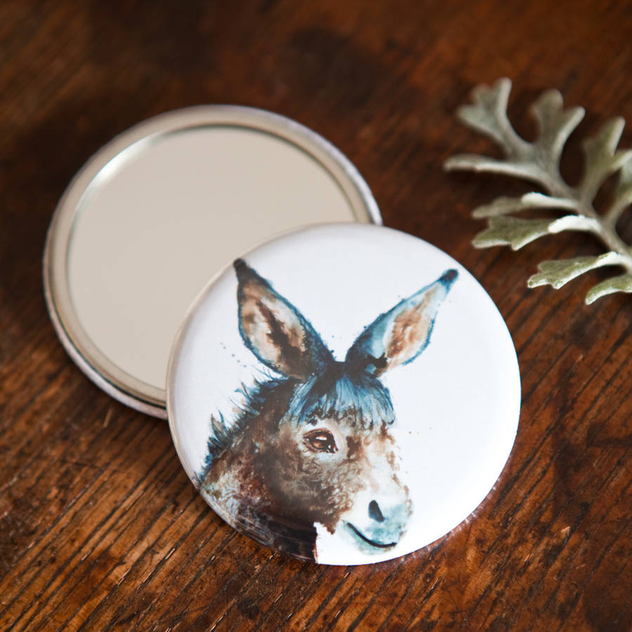 Inky Donkey Pocket Compact Mirror | Mirrors Home Accessories Mirrors