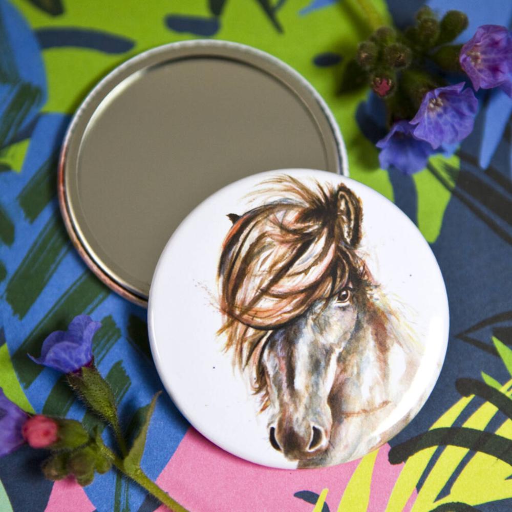 Inky Horse Pocket Compact Mirror | Mirrors Home Accessories Mirrors