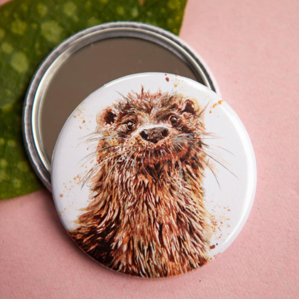 Inky Otter Compact Pocket Mirror | Mirrors Home Accessories Mirrors