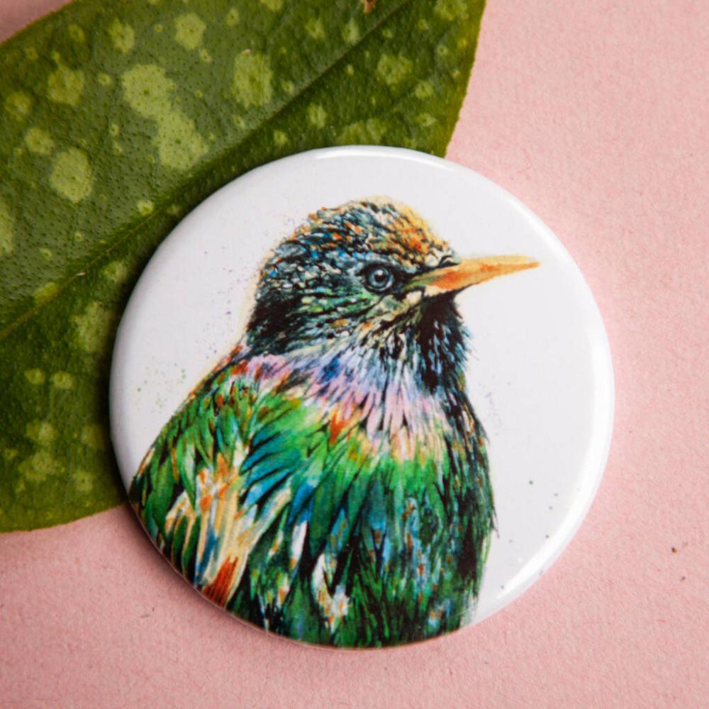 Inky Starling Compact Pocket Mirror | Mirrors Home Accessories Mirrors