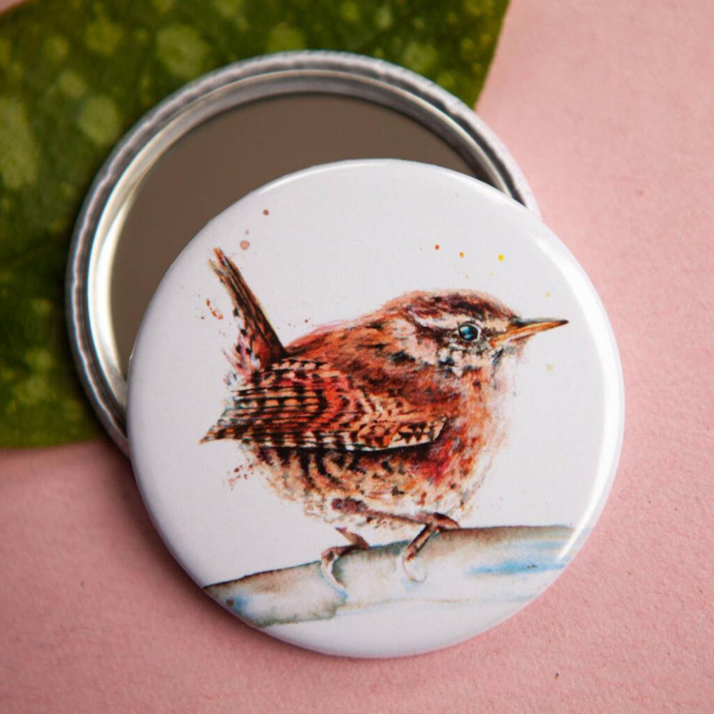 Inky Wren Compact Pocket Mirror | Mirrors Home Accessories Mirrors