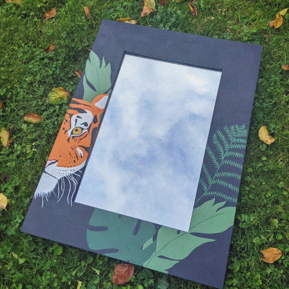 Jungle Themed Hand Painted Tiger Mirror | Mirrors Home Accessories Mirrors