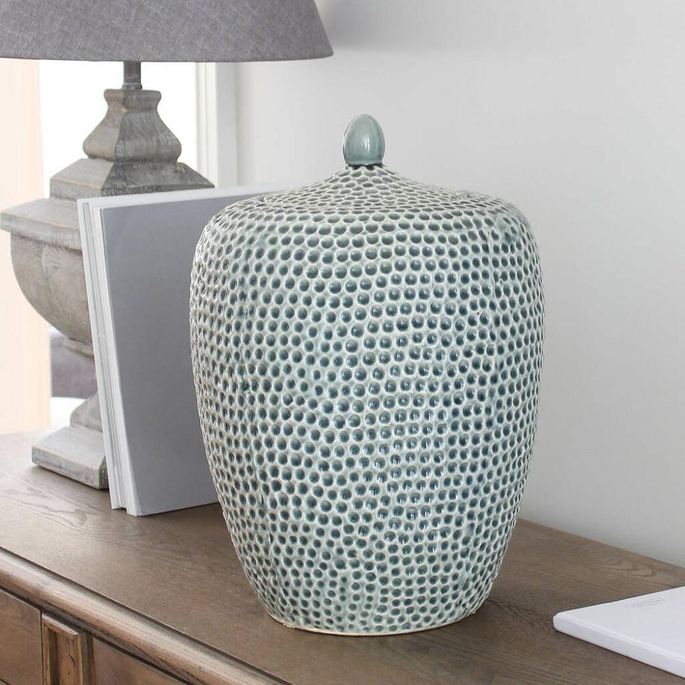 Large Dimpled Ceramic Jar | Vases Home Accessories Vases