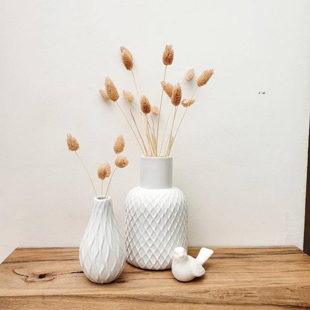 Large White Ceramic Geometric Vase | Vases Home Accessories Vases