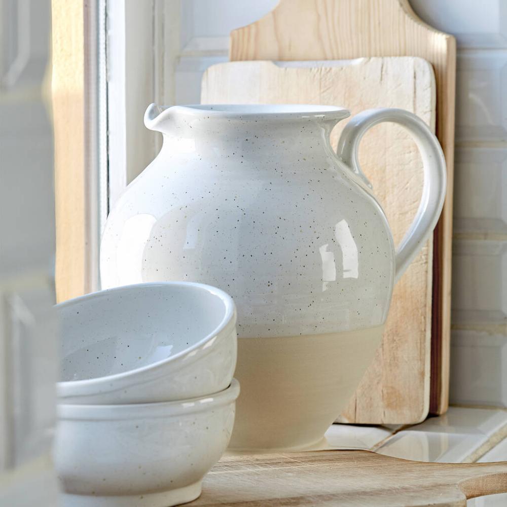 Large White Stoneware Jug | Vases Home Accessories Vases