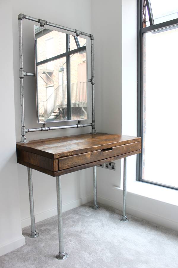 Meila Reclaimed Scaffolding Dressing Table | Mirrors Home Accessories Mirrors