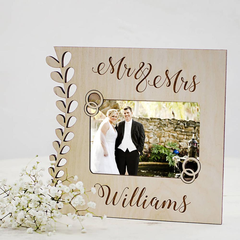 Mr And Mrs Personalised Wooden Wedding Frame | Picture frames Home Accessories Picture frames