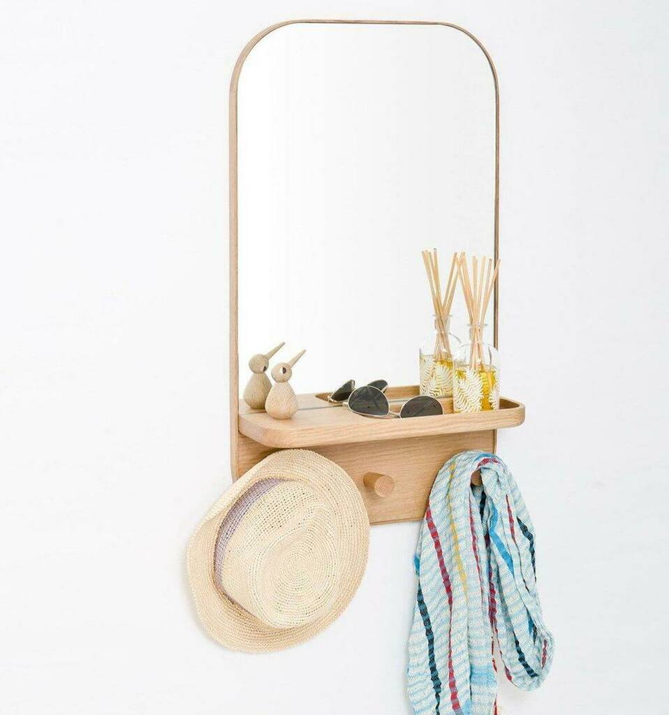 Natural Oak Storage Mirror | Mirrors Home Accessories Mirrors