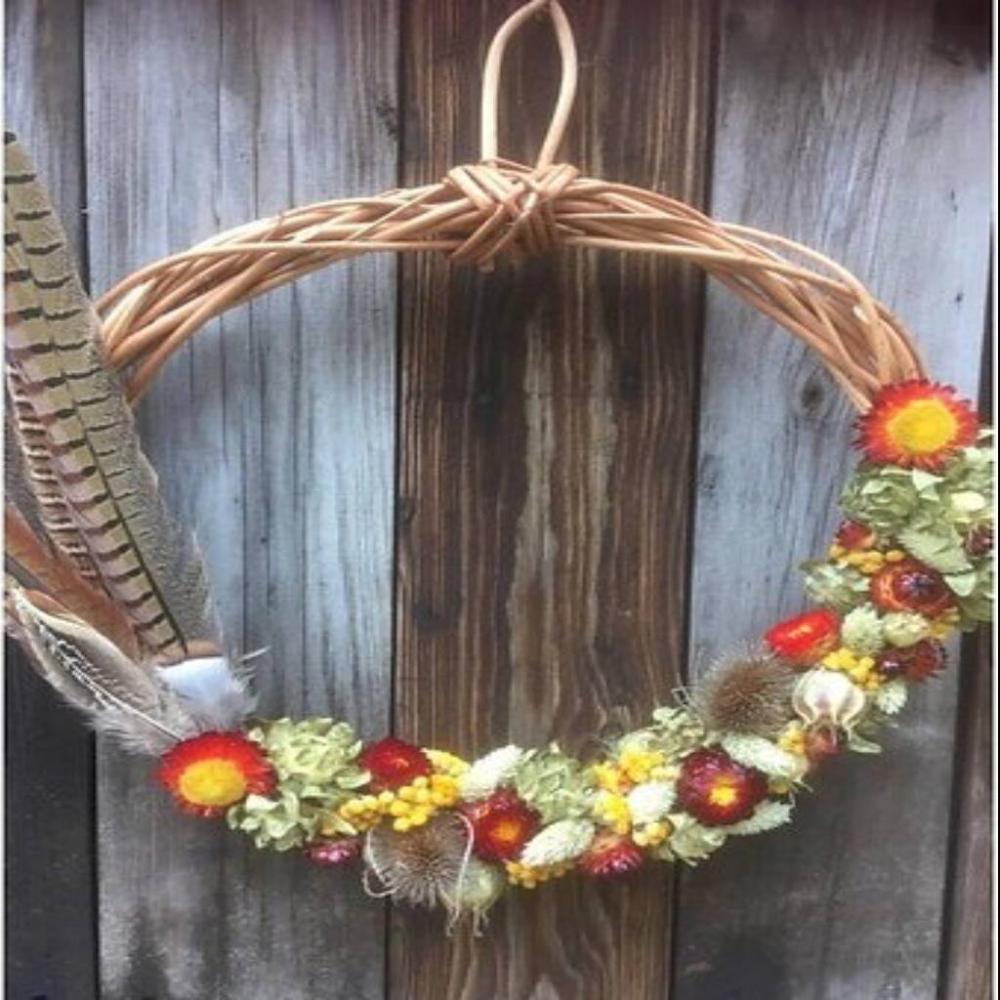 Orange And Red Wreath | Floral wreaths Floral wreaths Floral wreaths