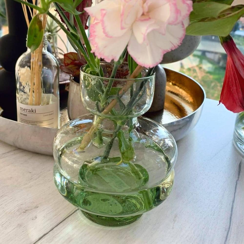 Organi Small Green Glass Vase | Vases Home Accessories Vases