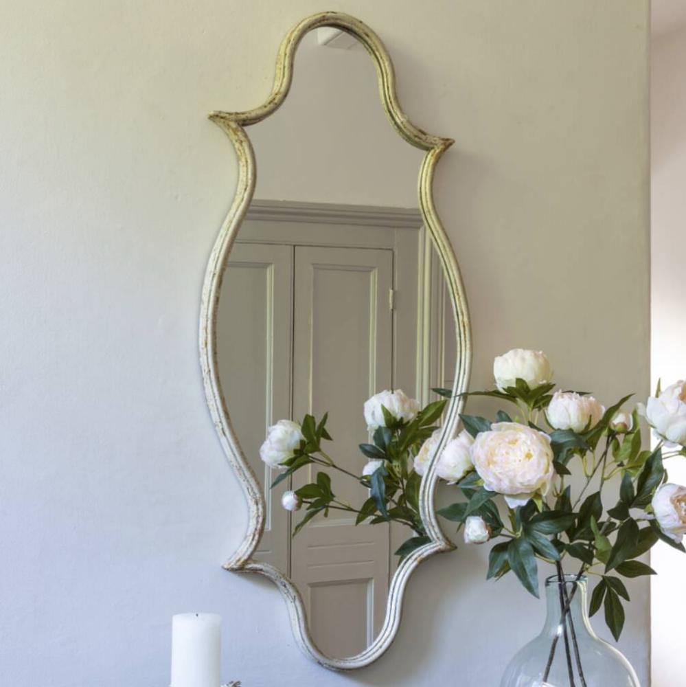 Painted Wood Cream Antique Mirror | Mirrors Home Accessories Mirrors