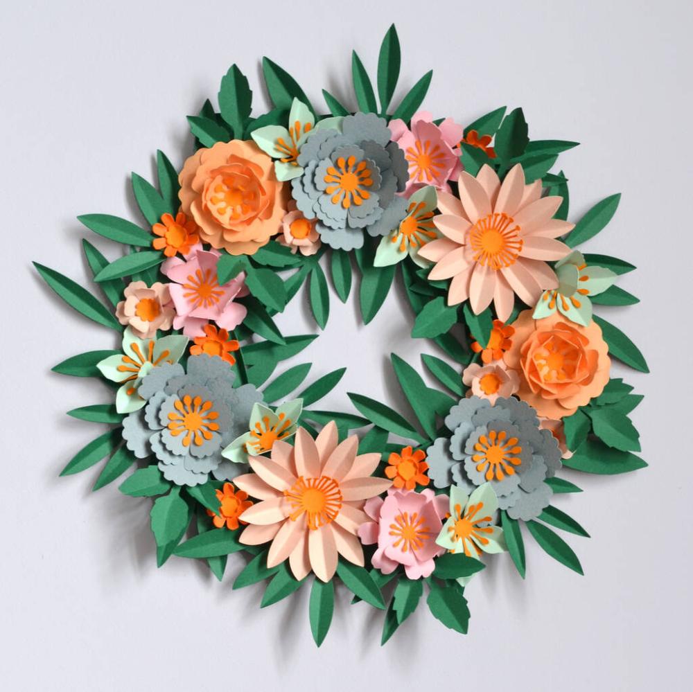 Paper Flower Wreath Craft Kit | Floral wreaths Floral wreaths Floral wreaths