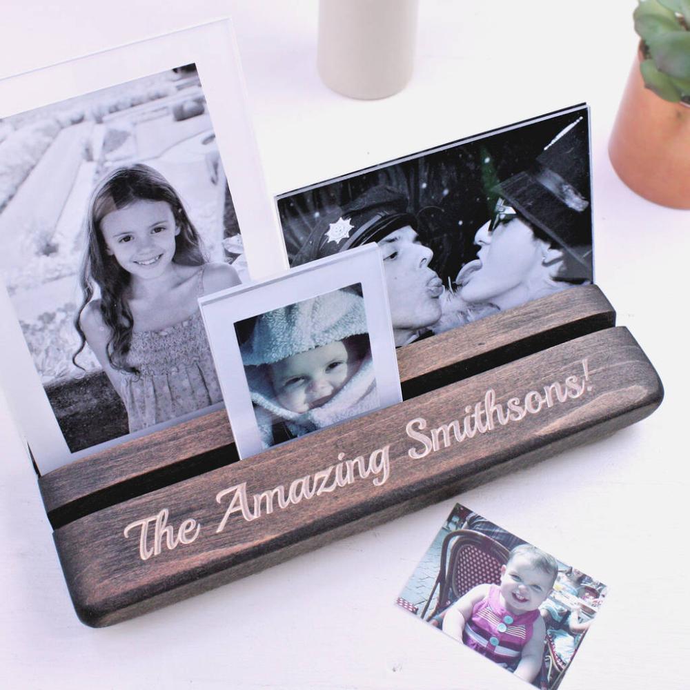 Personalised Carved Wooden Photograph Holder | Picture frames Home Accessories Picture frames