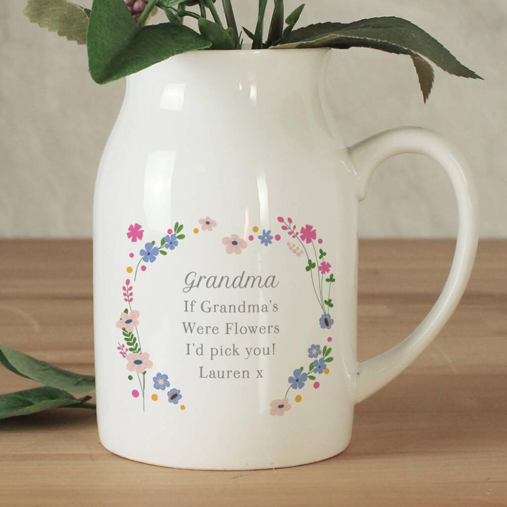 Personalised Floral Flower Jug | Vases Home Accessories Vases