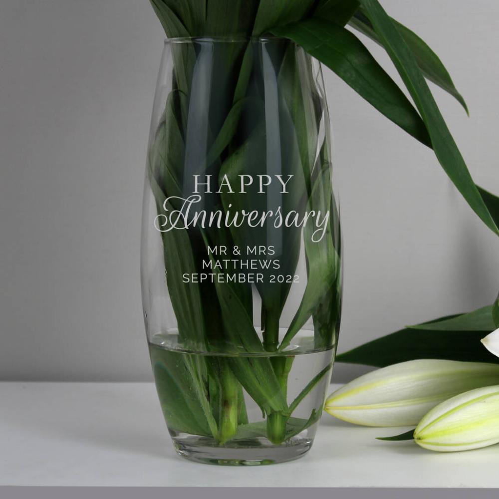 Personalised Happy Anniversary Vase | Vases Home Accessories Vases